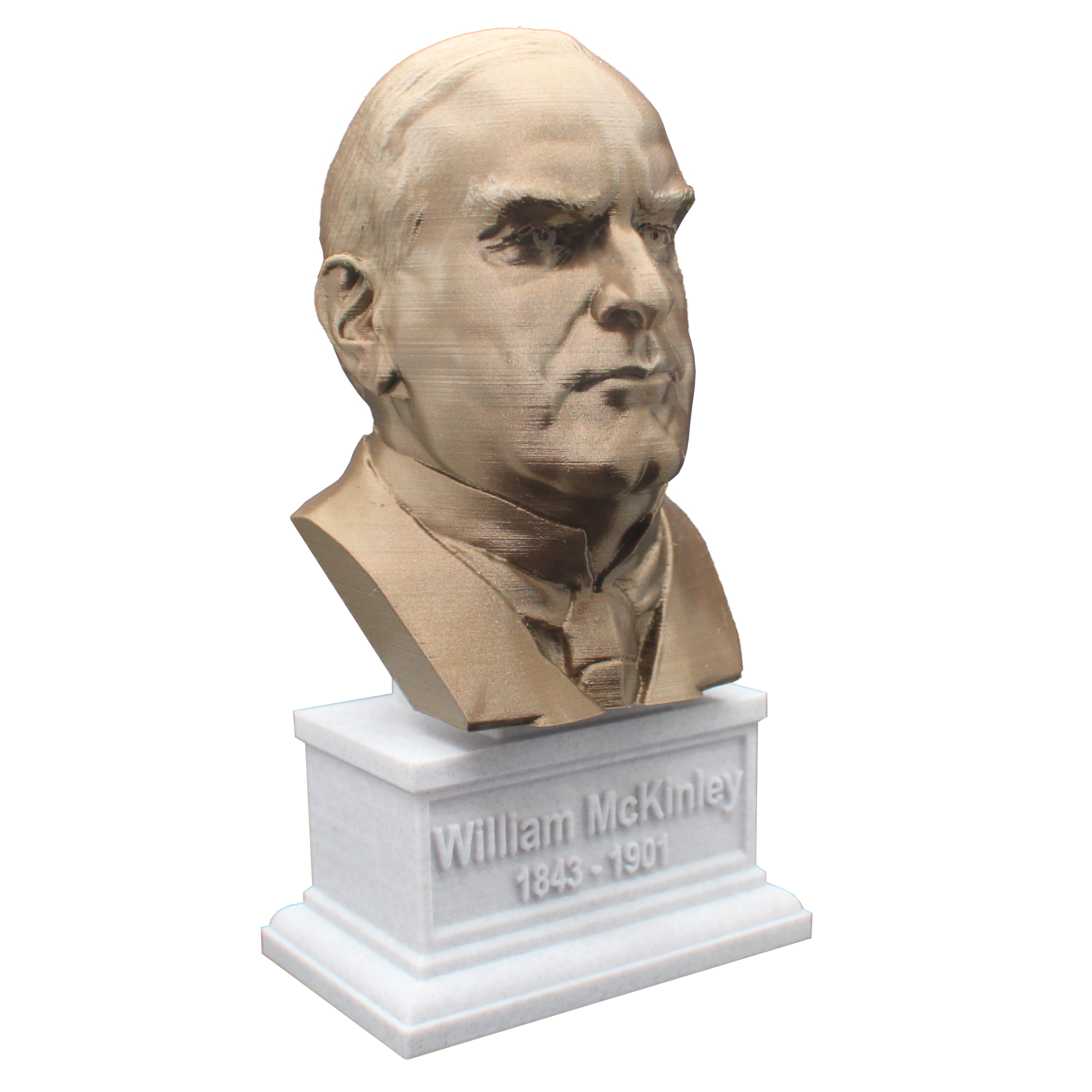 William McKinley, 25th US President, Sculpture Bust on Box Plinth