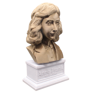 Anne Frank, Famous Diarist, Sculpture Bust on Box Plinth