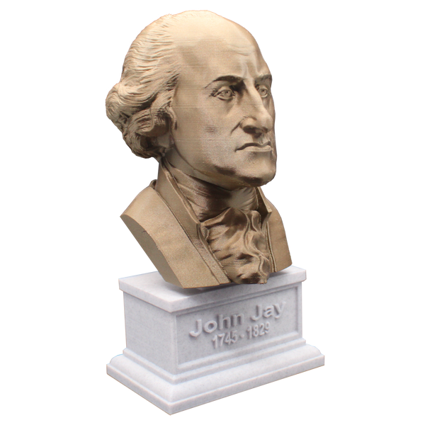 John Jay USA Founding Father And Chief Supreme Justice Sculpture Bust on Box Plinth
