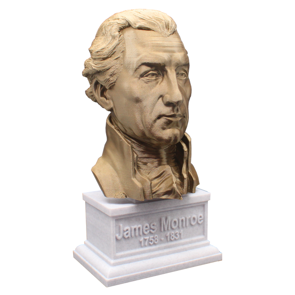 James Monroe, 5th US President, Sculpture Bust on Box Plinth