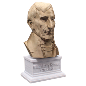 William Henry Harrison, 9th US President, Sculpture Bust on Box Plinth
