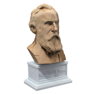 Rutherford B. Hayes, 19th US President, Sculpture Bust on Box Plinth