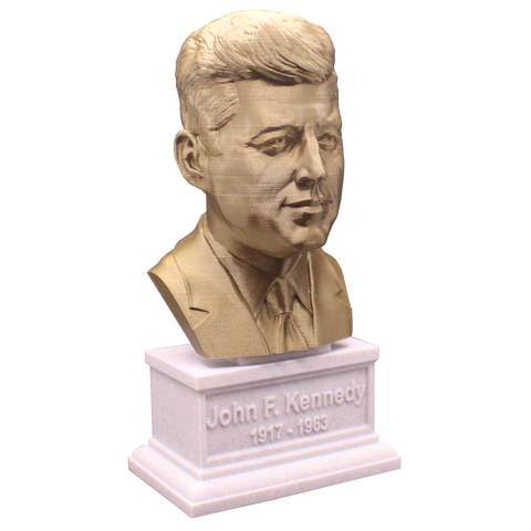 John F. Kennedy, 35th US President, Sculpture Bust on Box Plinth