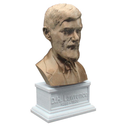 D.H. Lawrence, Famous English Writer and Poet, Sculpture Bust on Box Plinth
