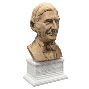Ralph Waldo Emerson, American Essayist, Lecturer, and Philosopher, Sculpture Bust on Box Plinth