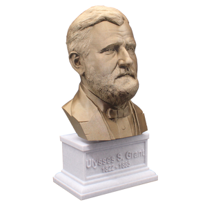 Ulysses S. Grant, 18th US President, Sculpture Bust on Box Plinth