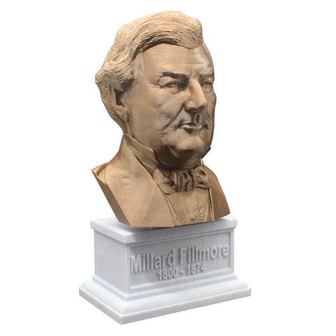 Millard Fillmore, 13th US President, Sculpture Bust on Box Plinth