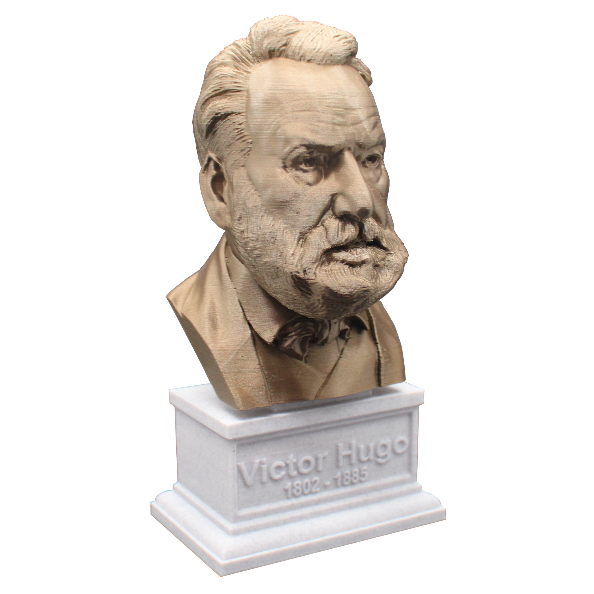 Victor Hugo, Famous French Novelist, Sculpture Bust on Box Plinth