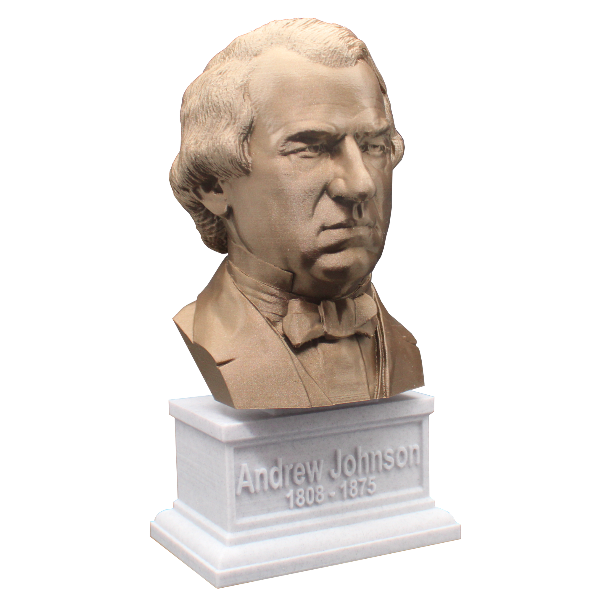 Andrew Johnson, 17th US President, Sculpture Bust on Box Plinth