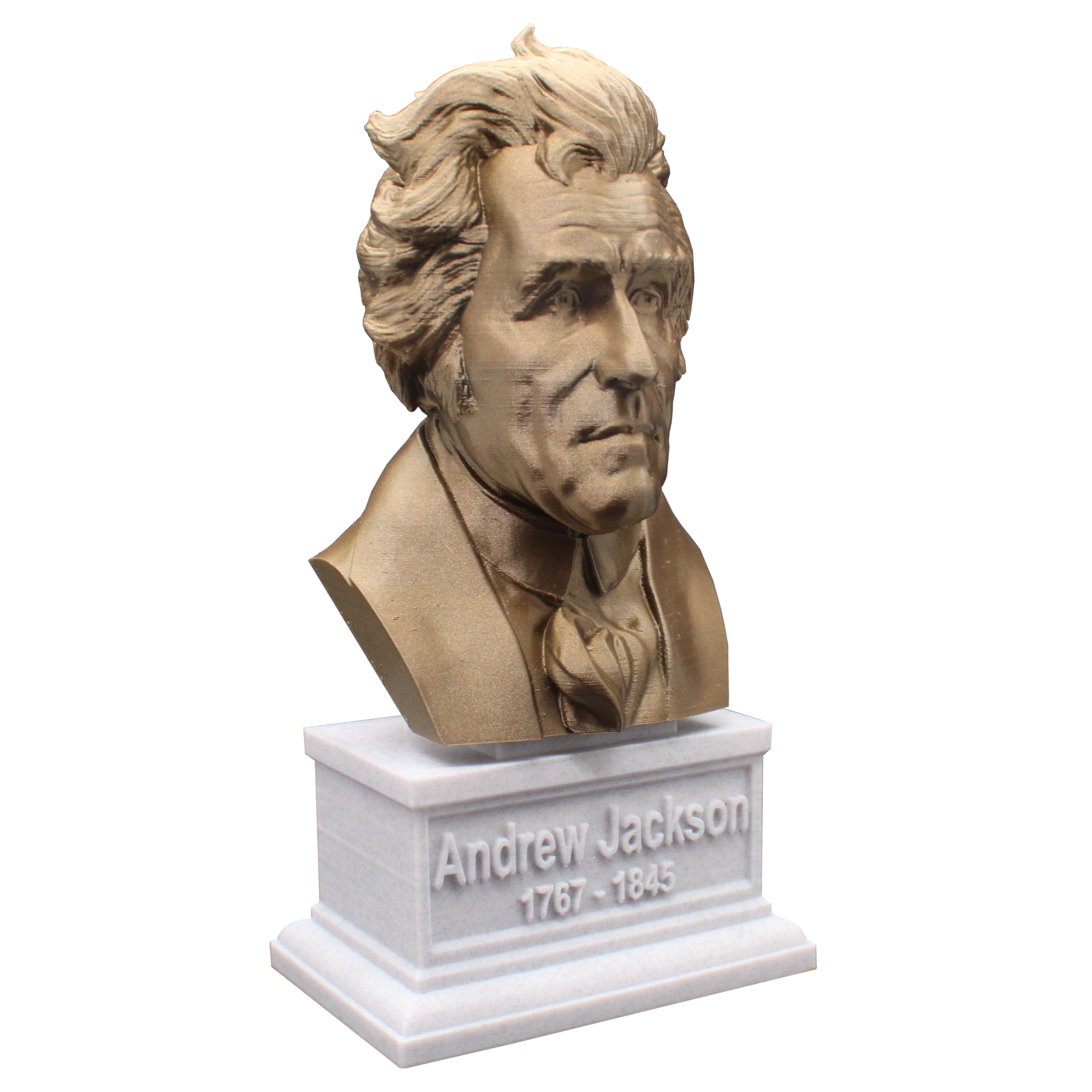 Andrew Jackson, 7th US President, Sculpture Bust on Box Plinth
