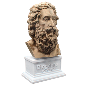 Diogenes the Cynic Greek Philosopher Sculpture Bust on Box Plinth