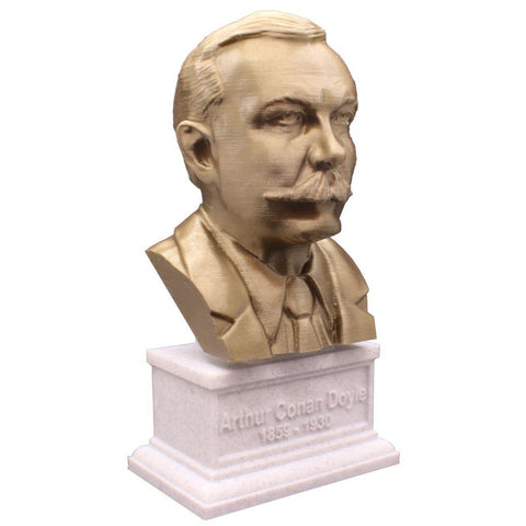 Arthur Conan Doyle, Famous British Writer, Sculpture Bust on Box Plinth